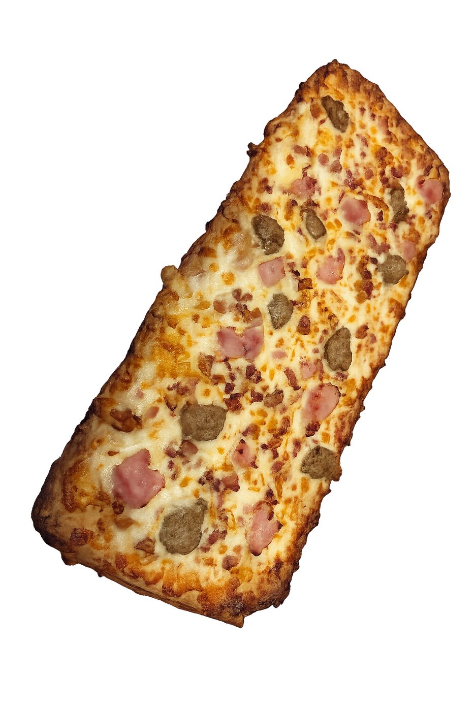 Bacon Sausage Ham Egg and Cheese Flatbread